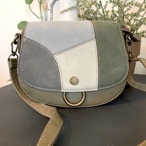 David Jones Paris Multi Color Suede Crossbody